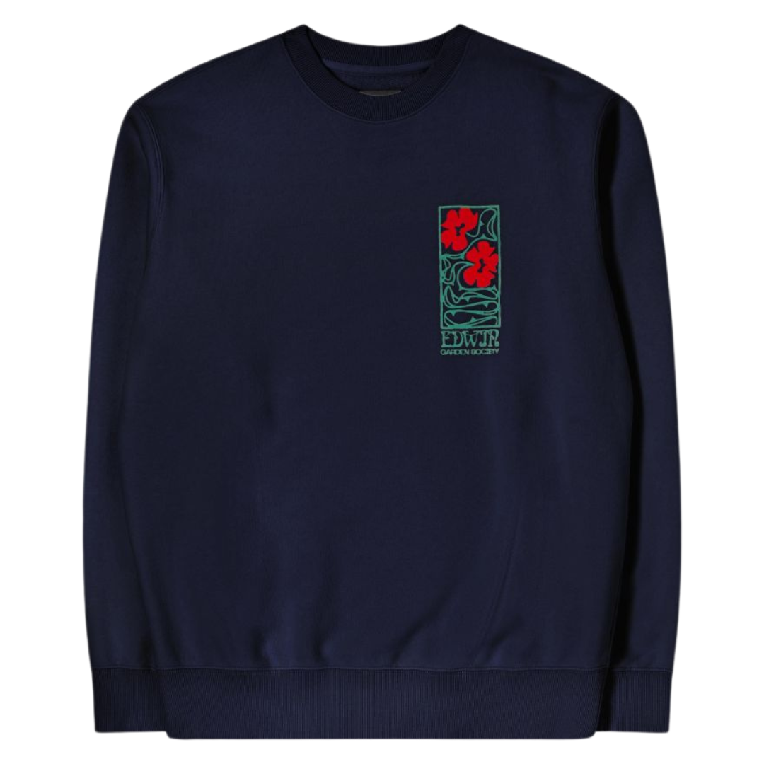 Edwin Garden Society Sweat in Maritime Blue