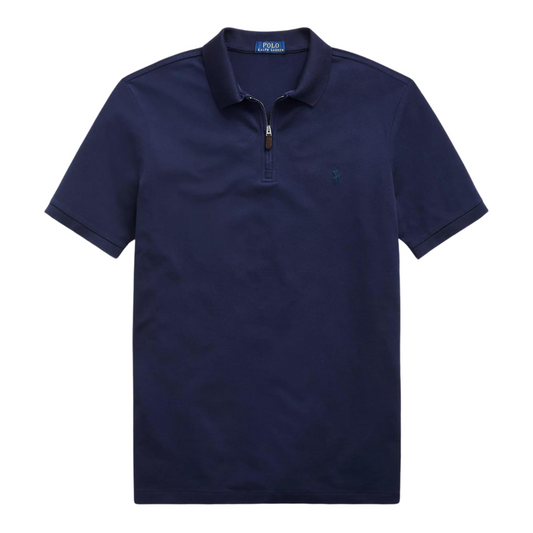 Ralph Lauren Quarter Zip Polo Shirt in Navy