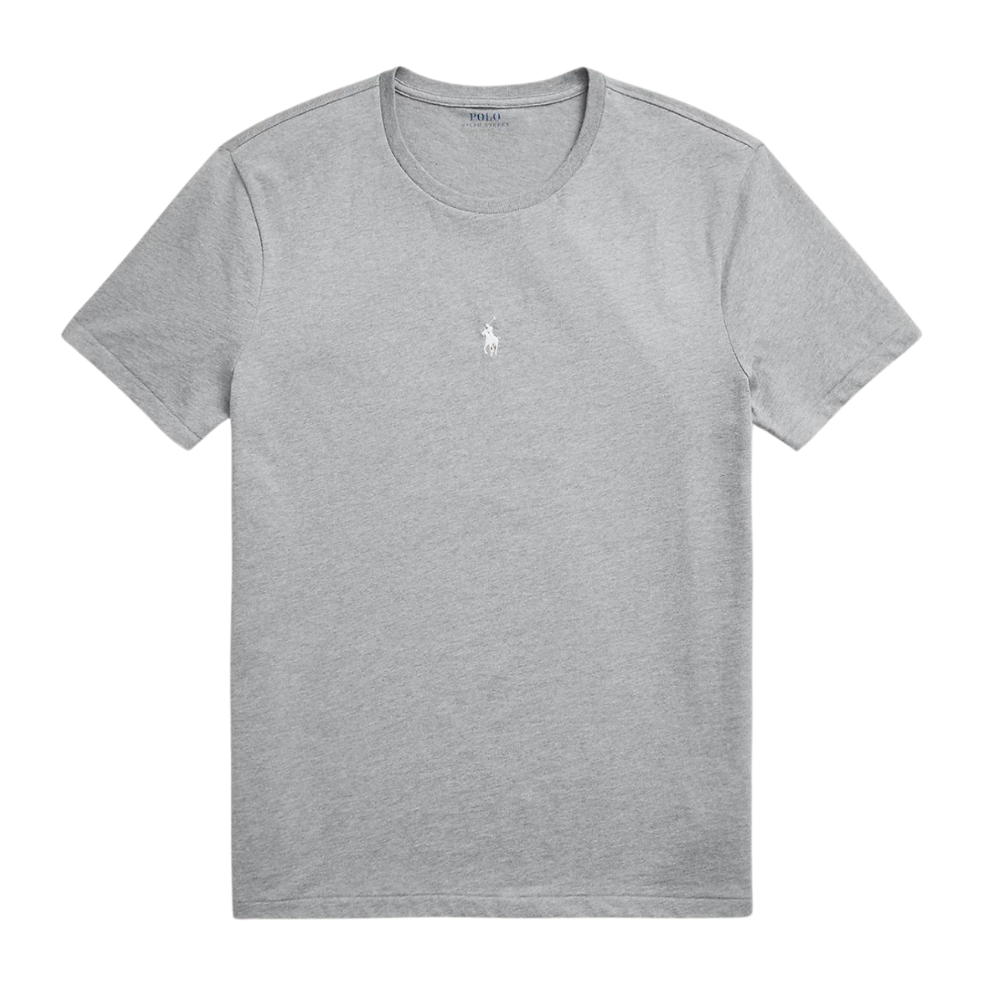 Ralph Lauren Centred Logo Tee in Steel Grey