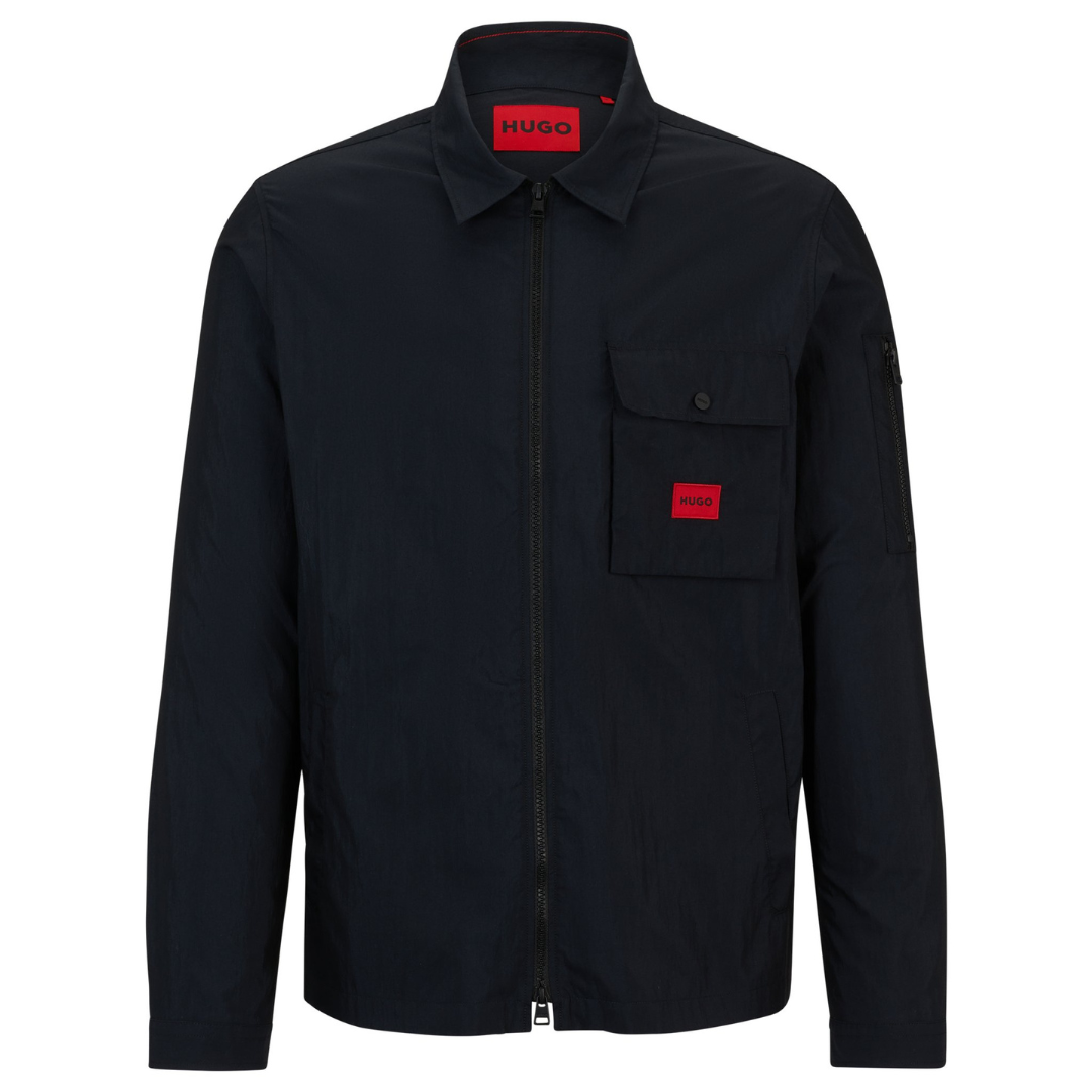 HUGO Emmond Overshirt in Black