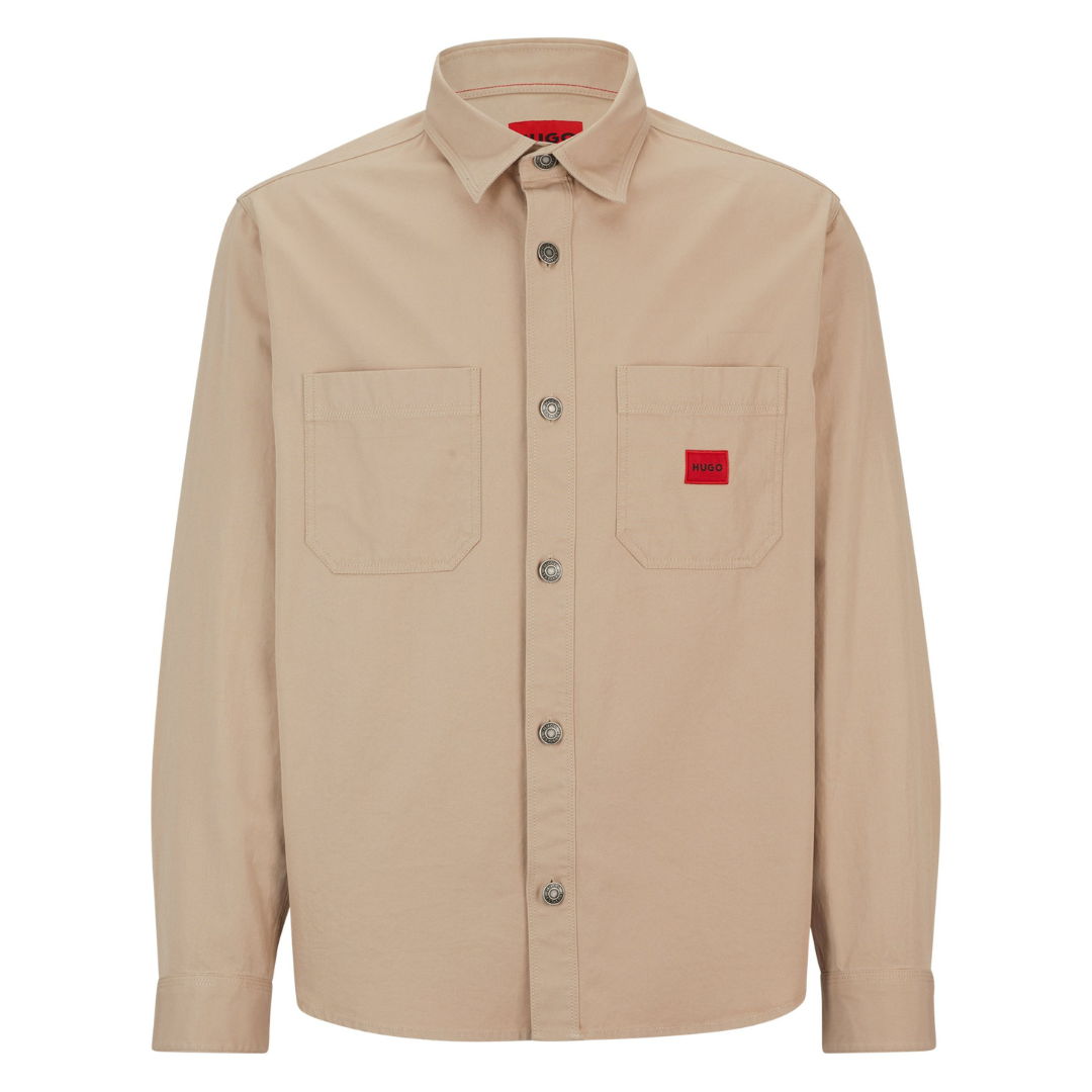 Hugo Erato Overshirt in Medium Beige