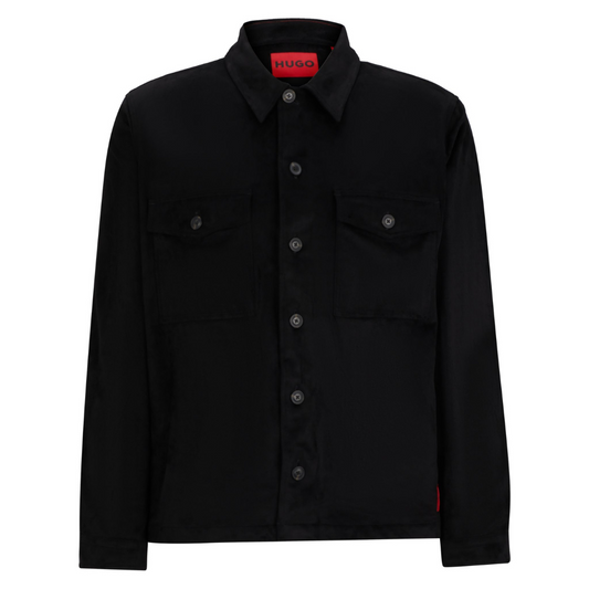 Hugo Enalu Suede Overshirt in Black