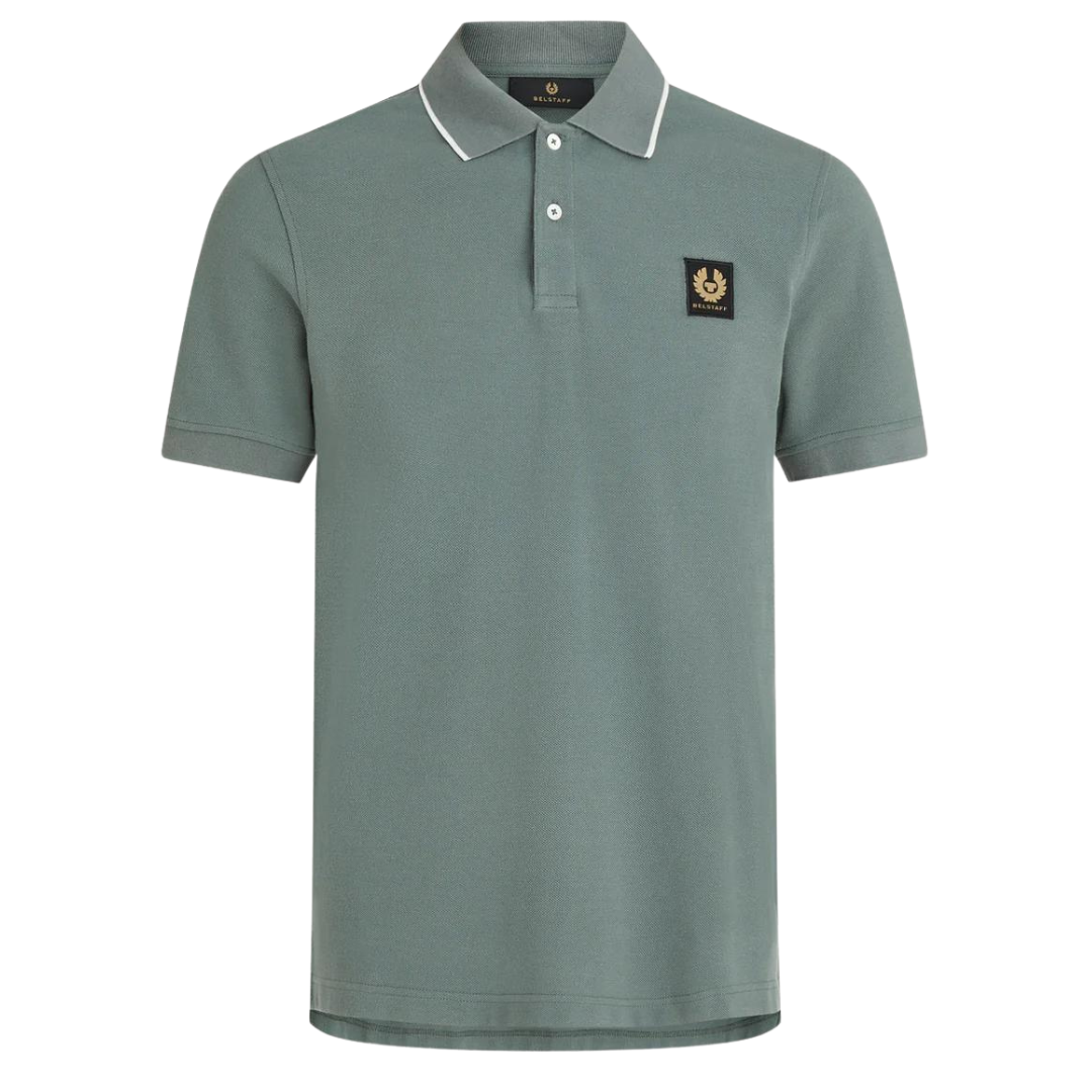 Belstaff Tipped Polo in Mineral Green