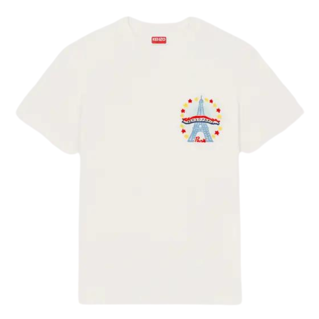 Kenzo Drawn Varsity Tee in White