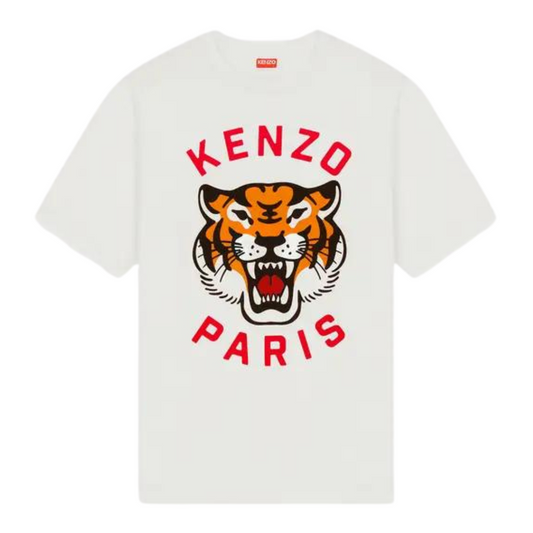 Kenzo Lucky Tiger Tee in Off White