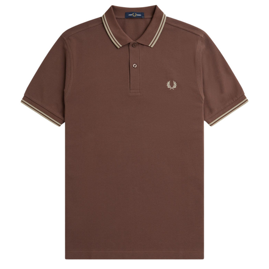 Fred Perry Twin Tip Polo in Brick Red