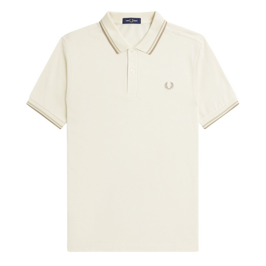 Fred Perry Twin Tip Polo in Snow