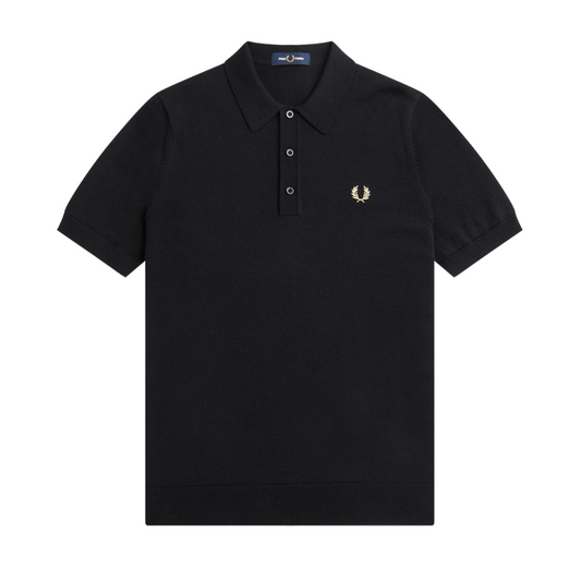 Fred Perry Classic Knitted Shirt in Black