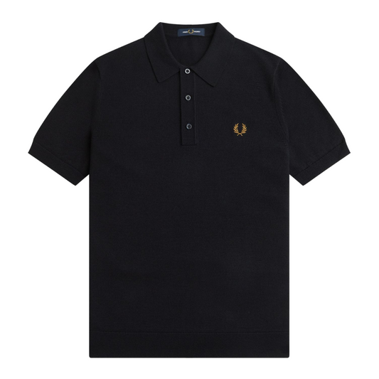 Fred Perry Classic Knitted Shirt in Navy