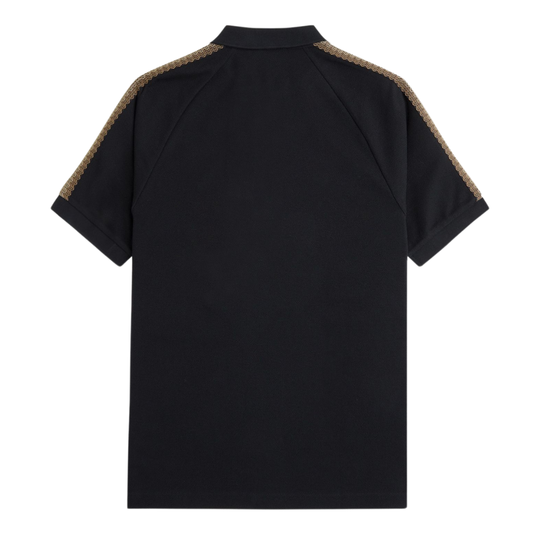 Fred Perry Honeycomb Tape Polo in Black