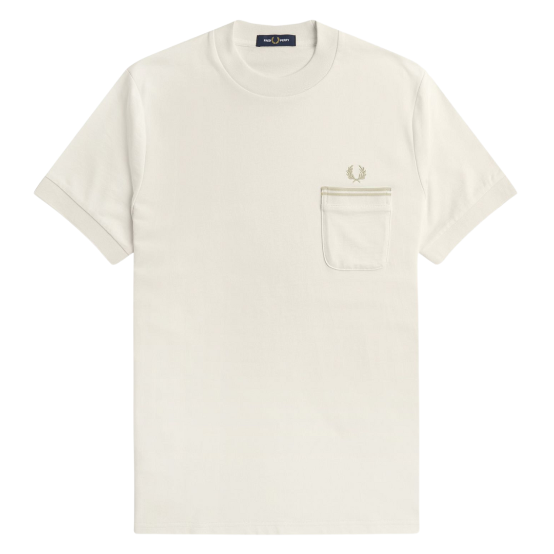 Fred Perry Jersey Pocket Tee in Cream