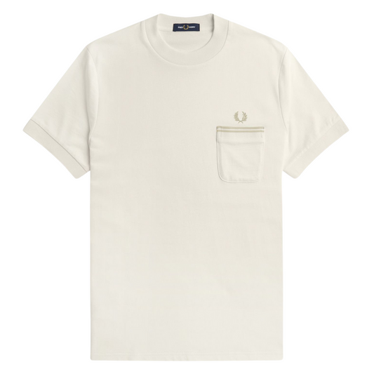 Fred Perry Jersey Pocket Tee in Cream