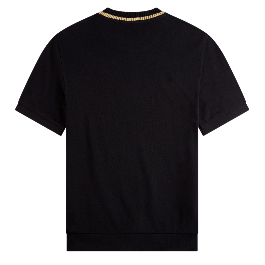 Fred Perry Crew Neck Pique T-Shirt in Black