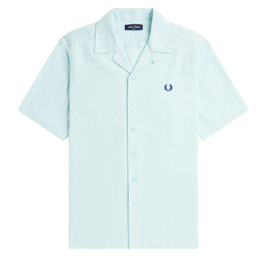 Fred Perry Pique Texture Collar Shirt in Light Ice