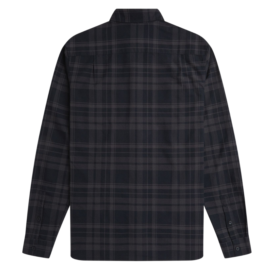 Fred Perry Tonal Tartan Shirt in Black