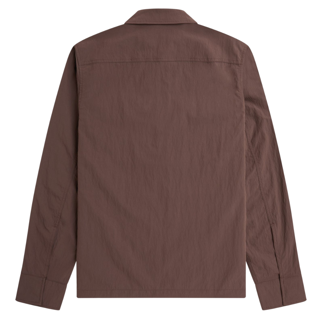 Fred Perry Zip Overshirt in Brick Red