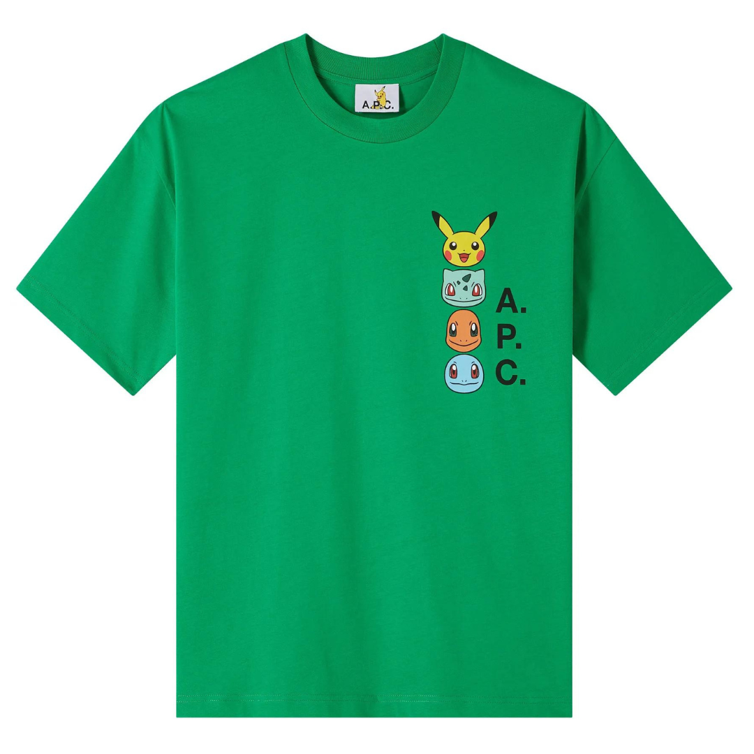 A.P.C X Pokemon The Portrait Tee in Green