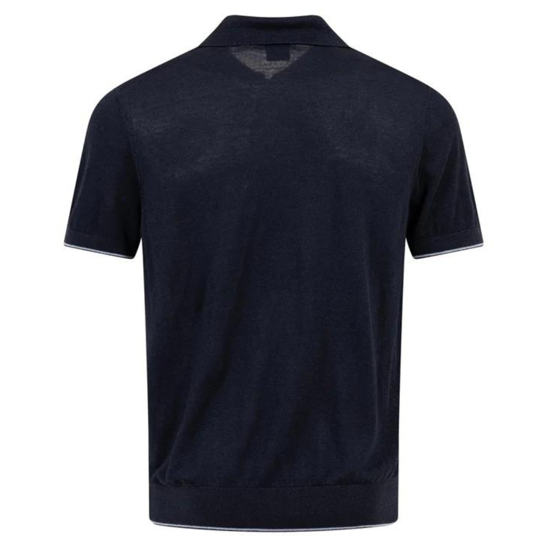 BOSS Trieste Quarter Zip Polo in Dark Blue