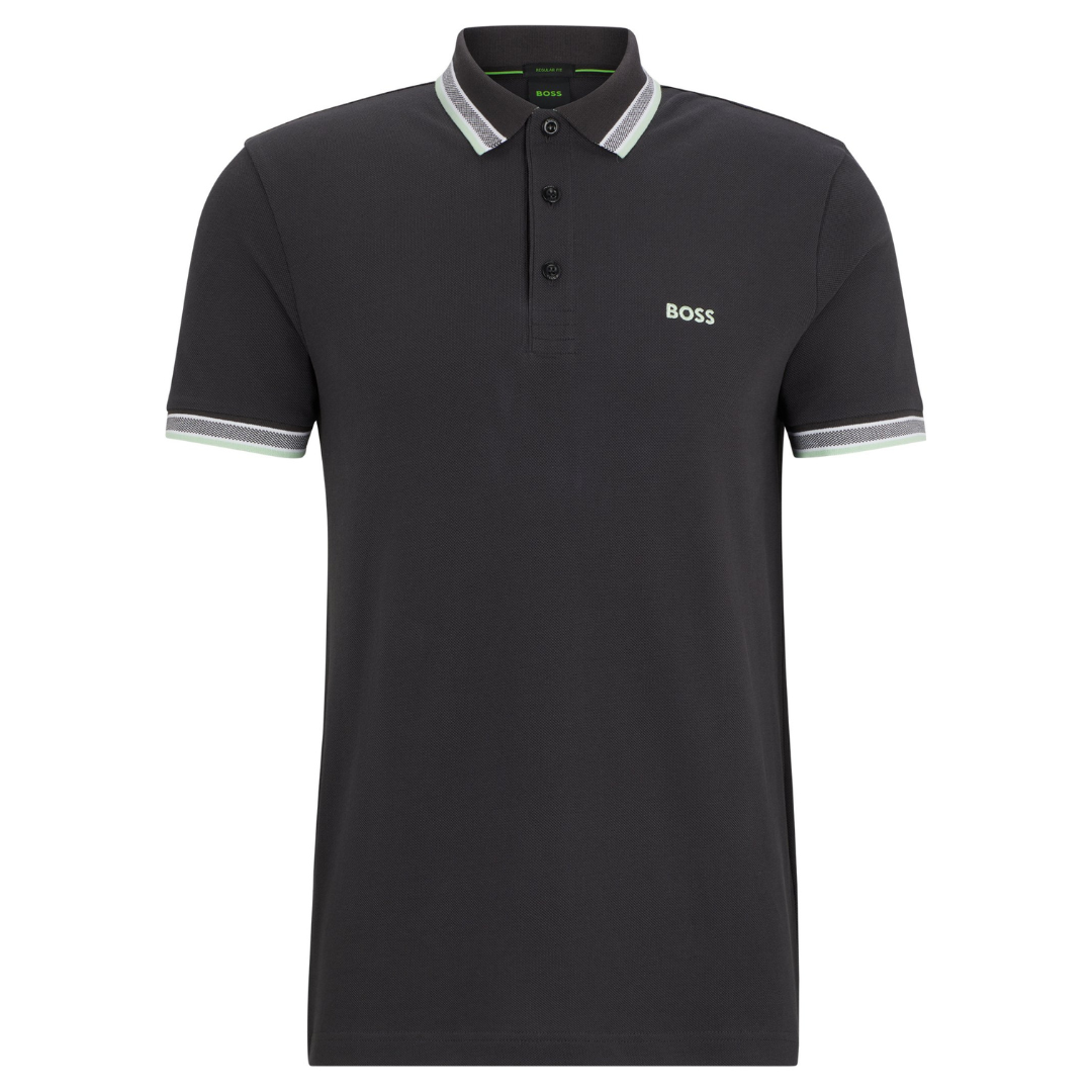 Boss Paddy Polo in Charcoal