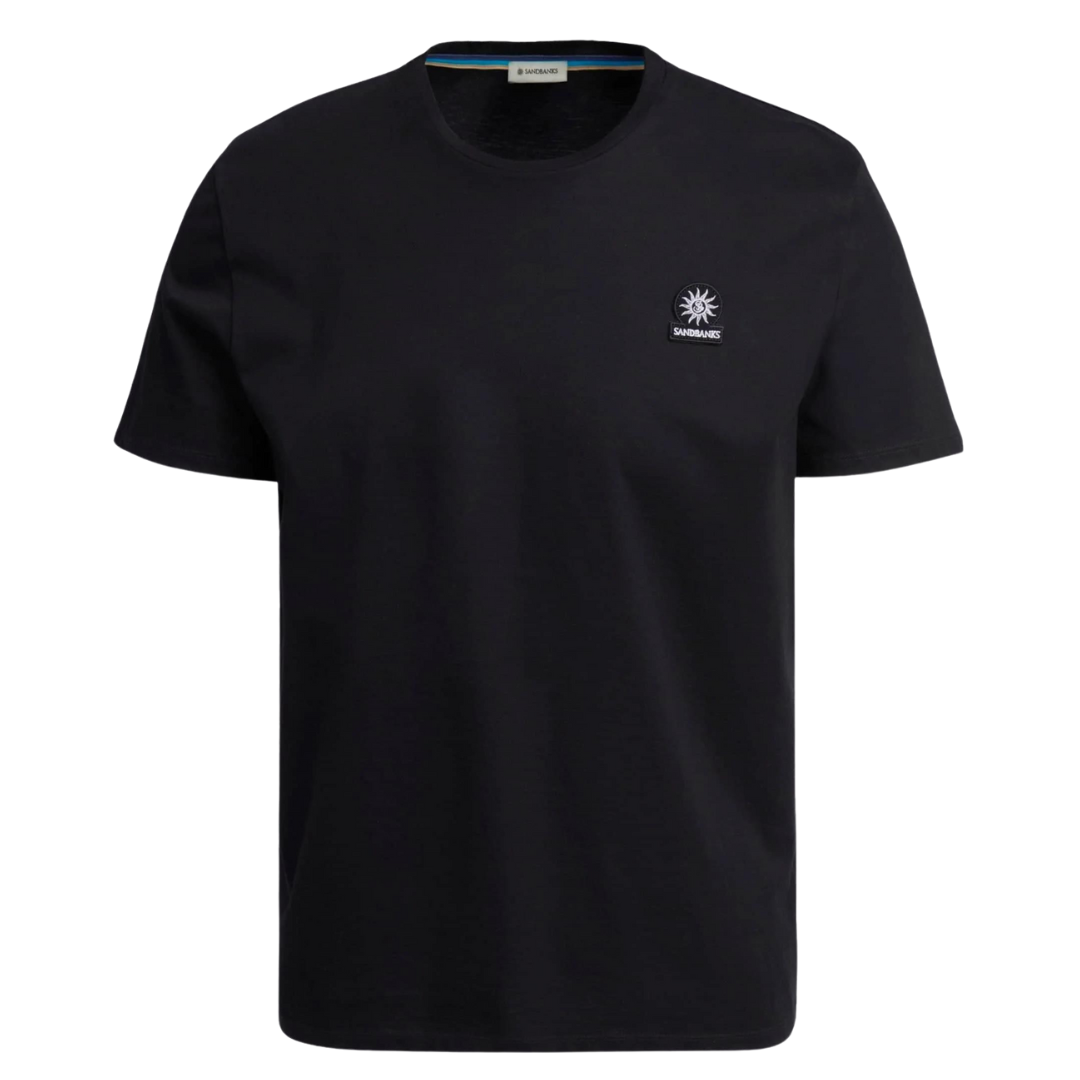 Sandbanks Badge Logo Tee in Black