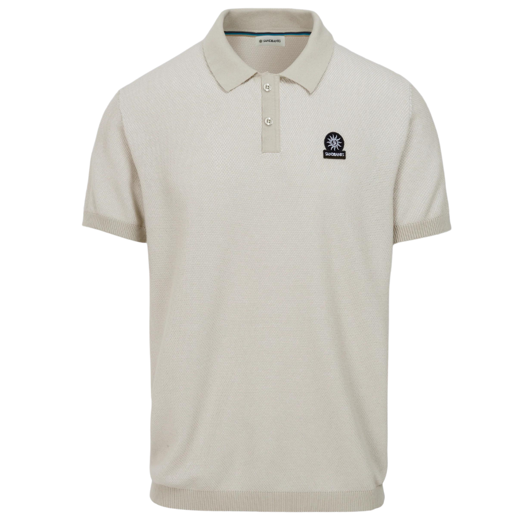 Sandbanks Knit Polo in Stone