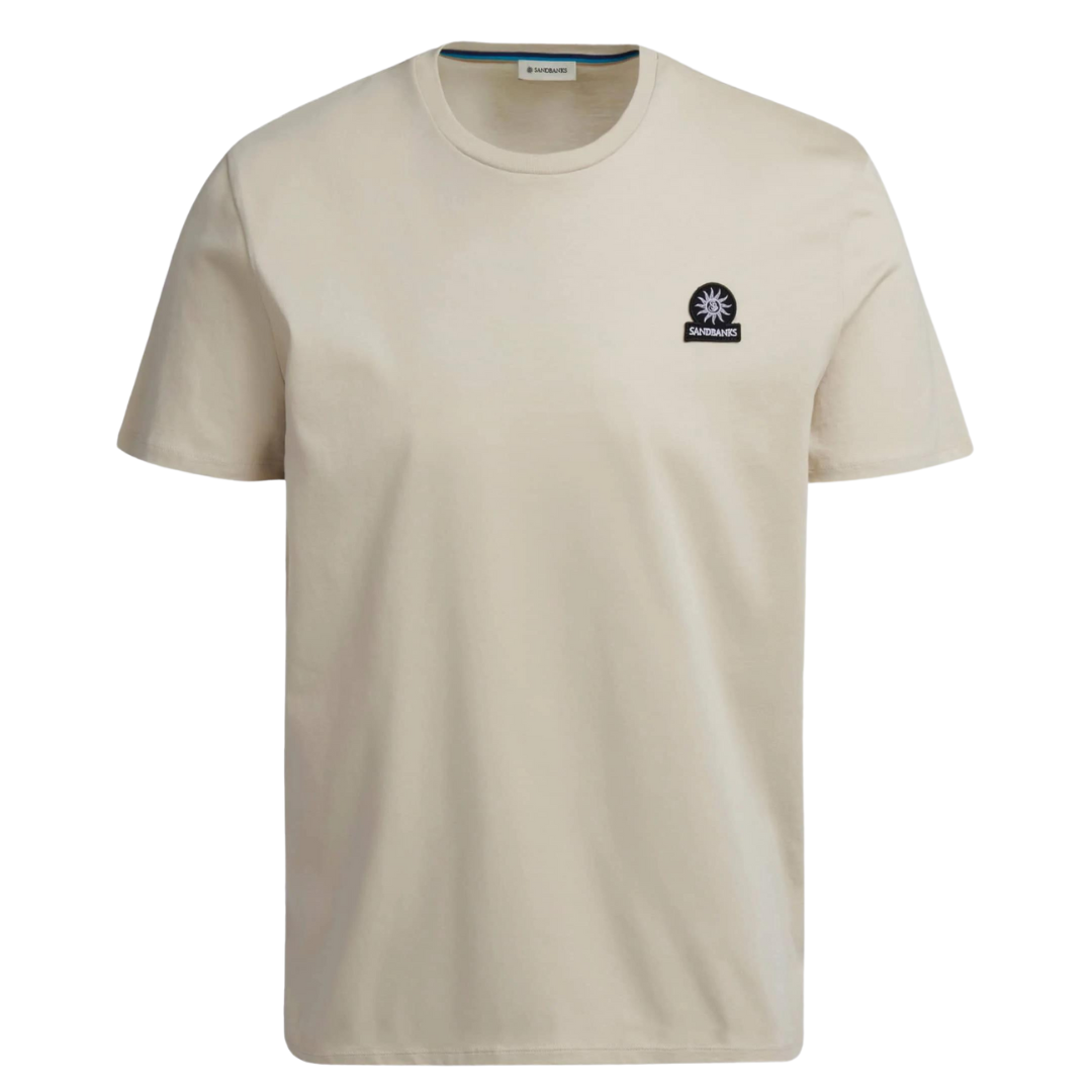 Sandbanks Badge Logo Tee in Stone