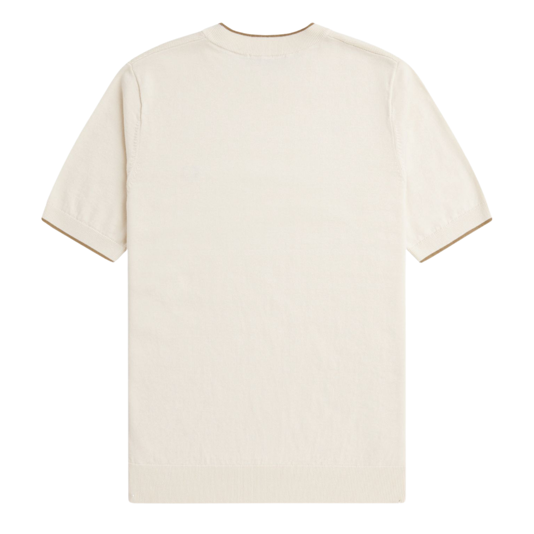 Fred Perry Texture Front T-Shirt in Cream