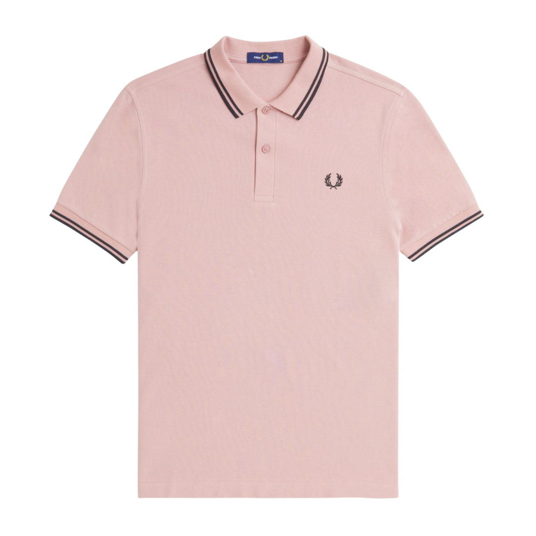 Fred Perry Twin Tip Polo in Dusty Rose