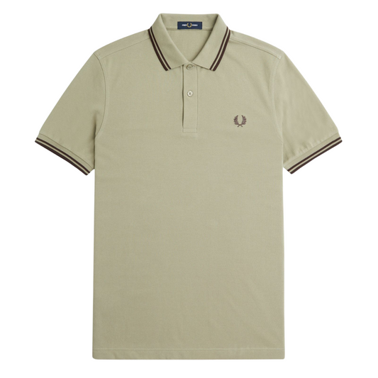 Fred Perry Twin Tip Polo in Warm Grey