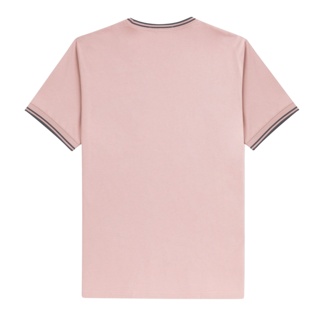 Fred Perry Twin Tip T-Shirt in Dusty Rose Pink