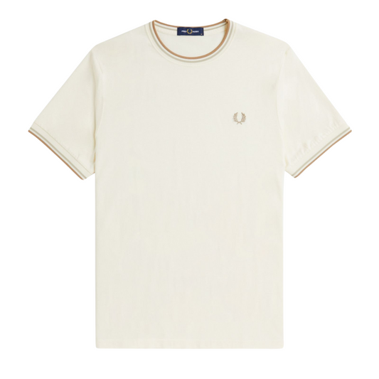 Fred Perry Twin Tip T-Shirt in Ecru