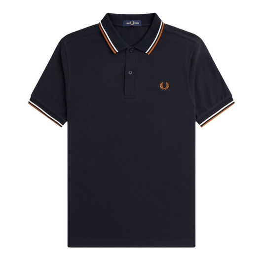 Fred Perry Twin Tip Polo in Navy