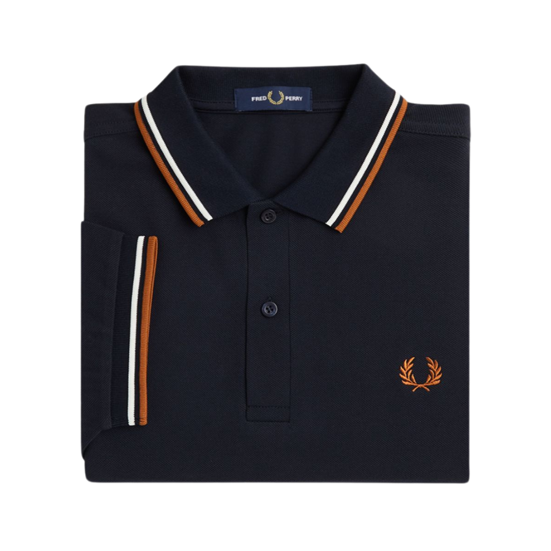 Fred Perry Twin Tip Polo in Navy