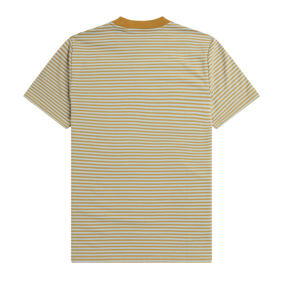 Fred Perry Fine Stripe Heavy Weight Tee in Caramel