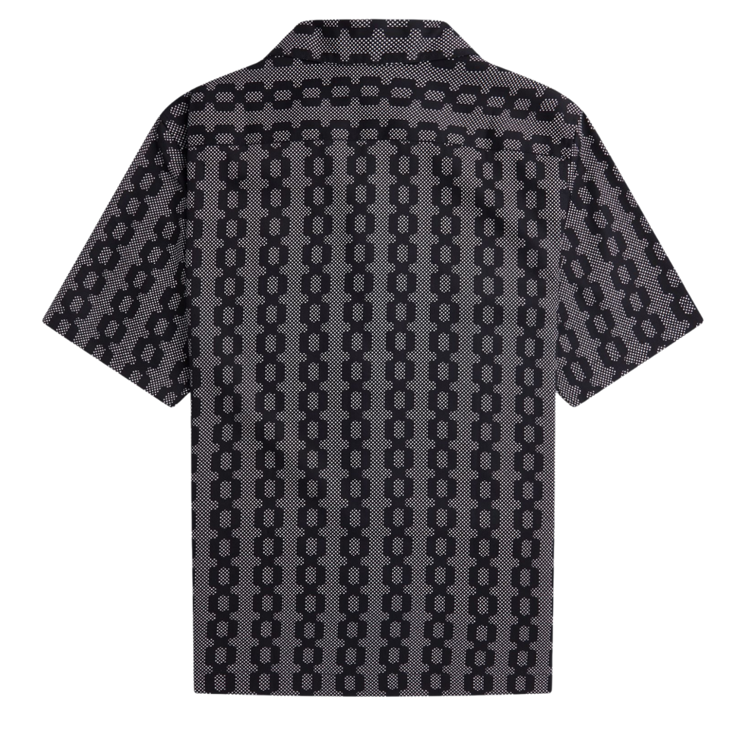 Fred Perry Revere Collar Cable Print Shirt in Black