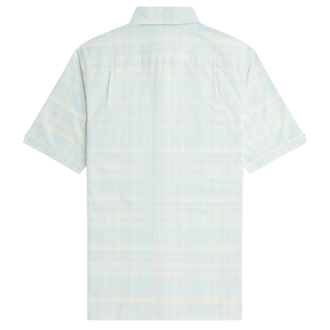 Fred Perry Short Sleeve Check Shirt in Light Ice