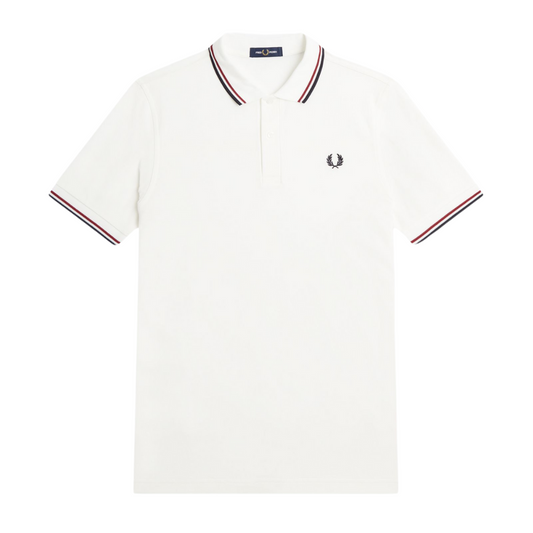 Fred Perry Twin Tip Polo in Snow