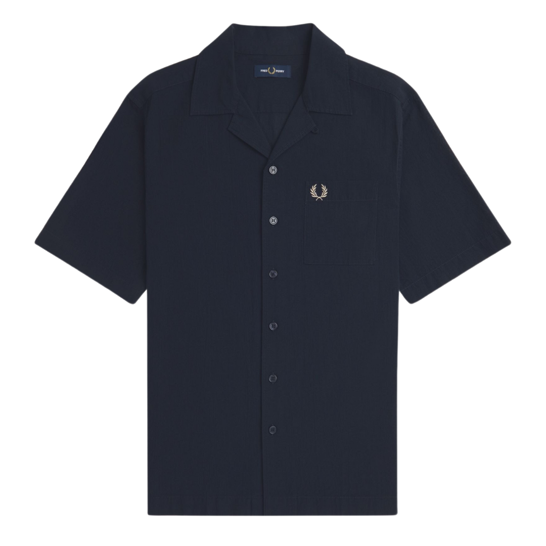 Fred Perry Revere Collar Shirt in Navy