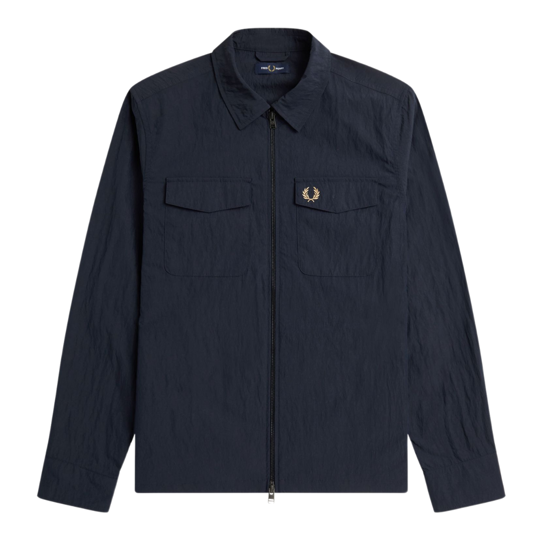 Fred Perry Zip Overshirt in Navy