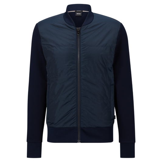 BOSS Skiles 42 Quilted Jacket in Dark Blue