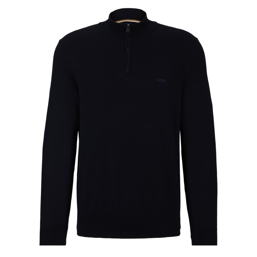 BOSS Padro-L Quarter Zip Knit in Dark Blue