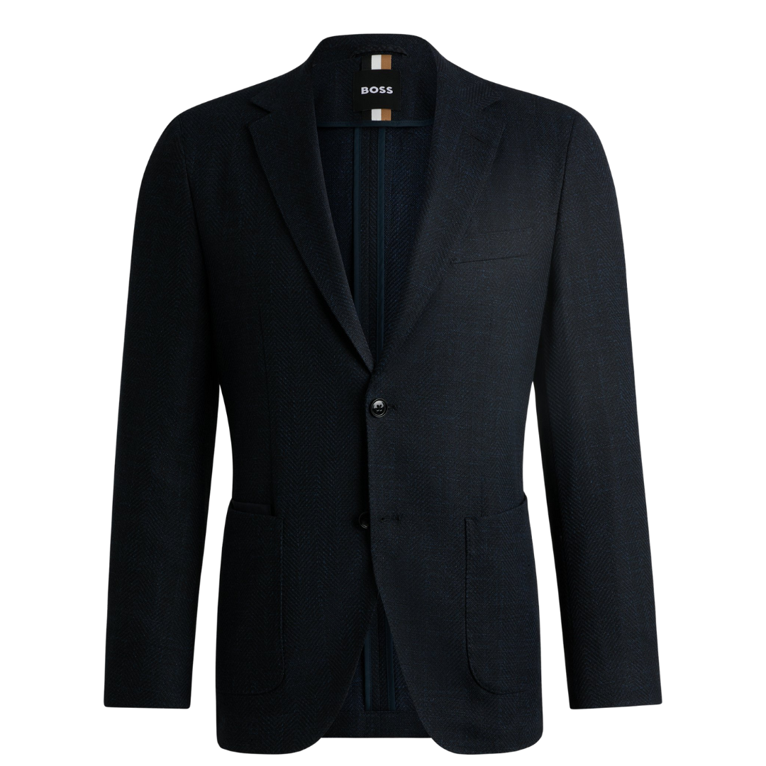 BOSS C-Jaye-Elbow Blazer in Dark Blue