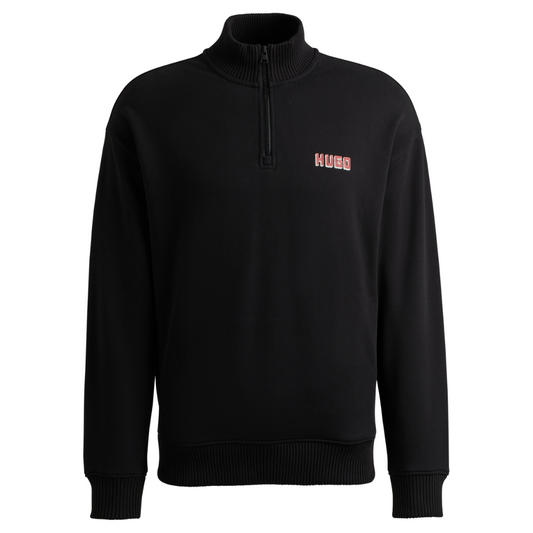 HUGO Diqiele Quarter Zip Sweatshirt in Black