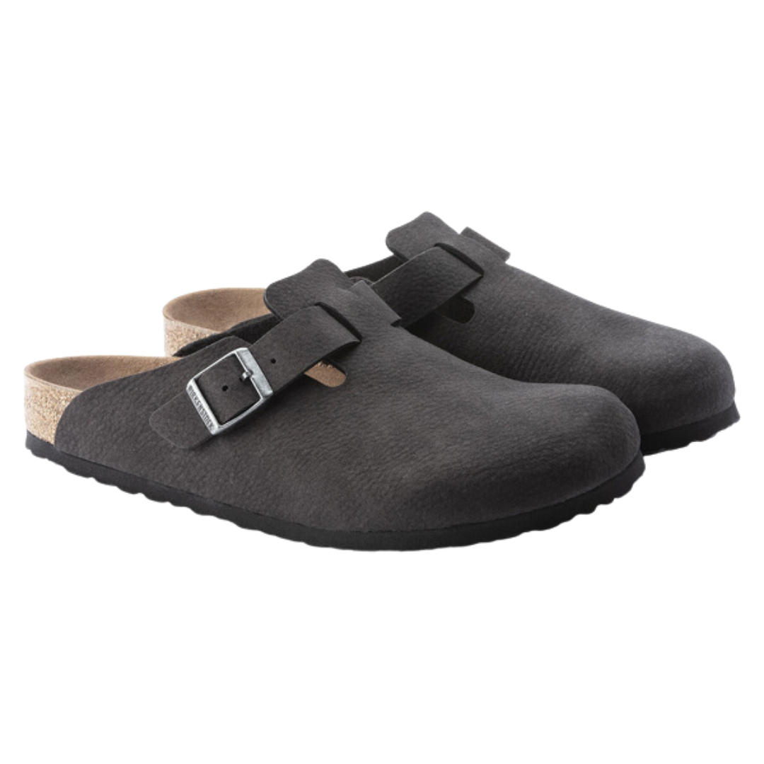 Birkenstock Boston in Desert Dust Black