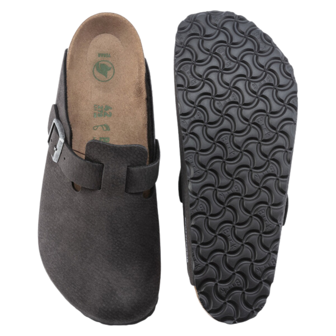 Birkenstock Boston in Desert Dust Black