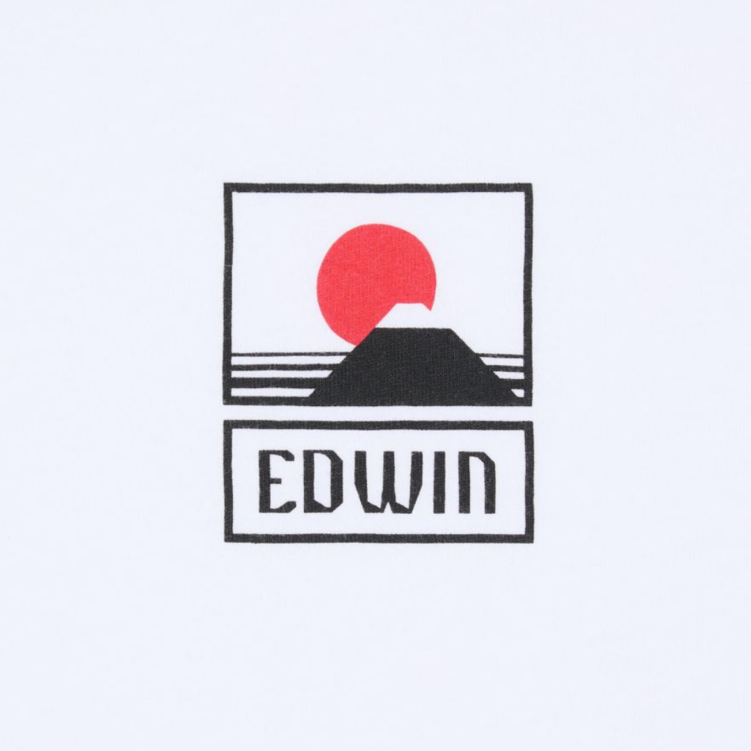 Edwin Sunset on Mt Fuji Tee in White