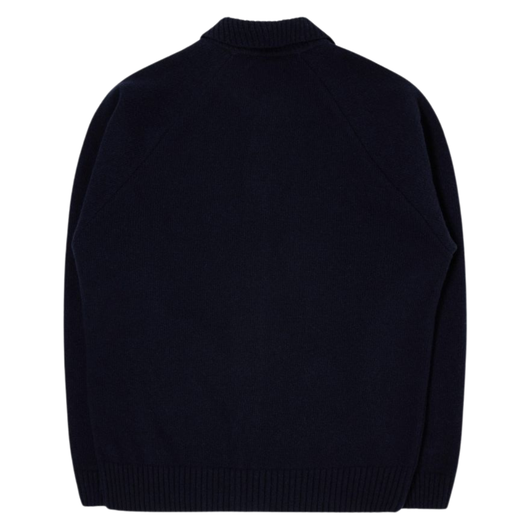 Edwin Mars Polo Cardigan in Navy