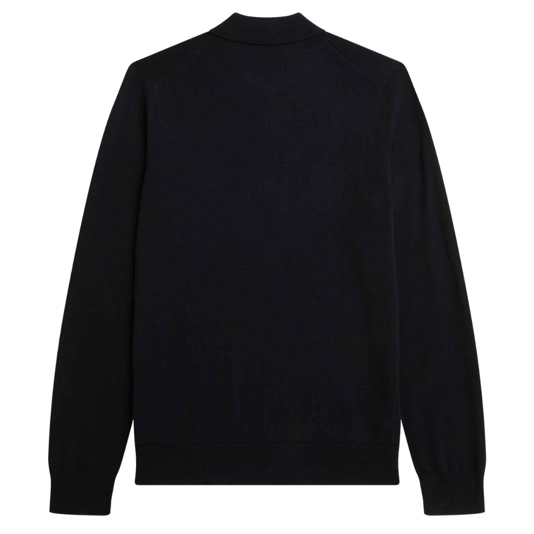 Fred Perry Classic Knitted Shirt LS in Black