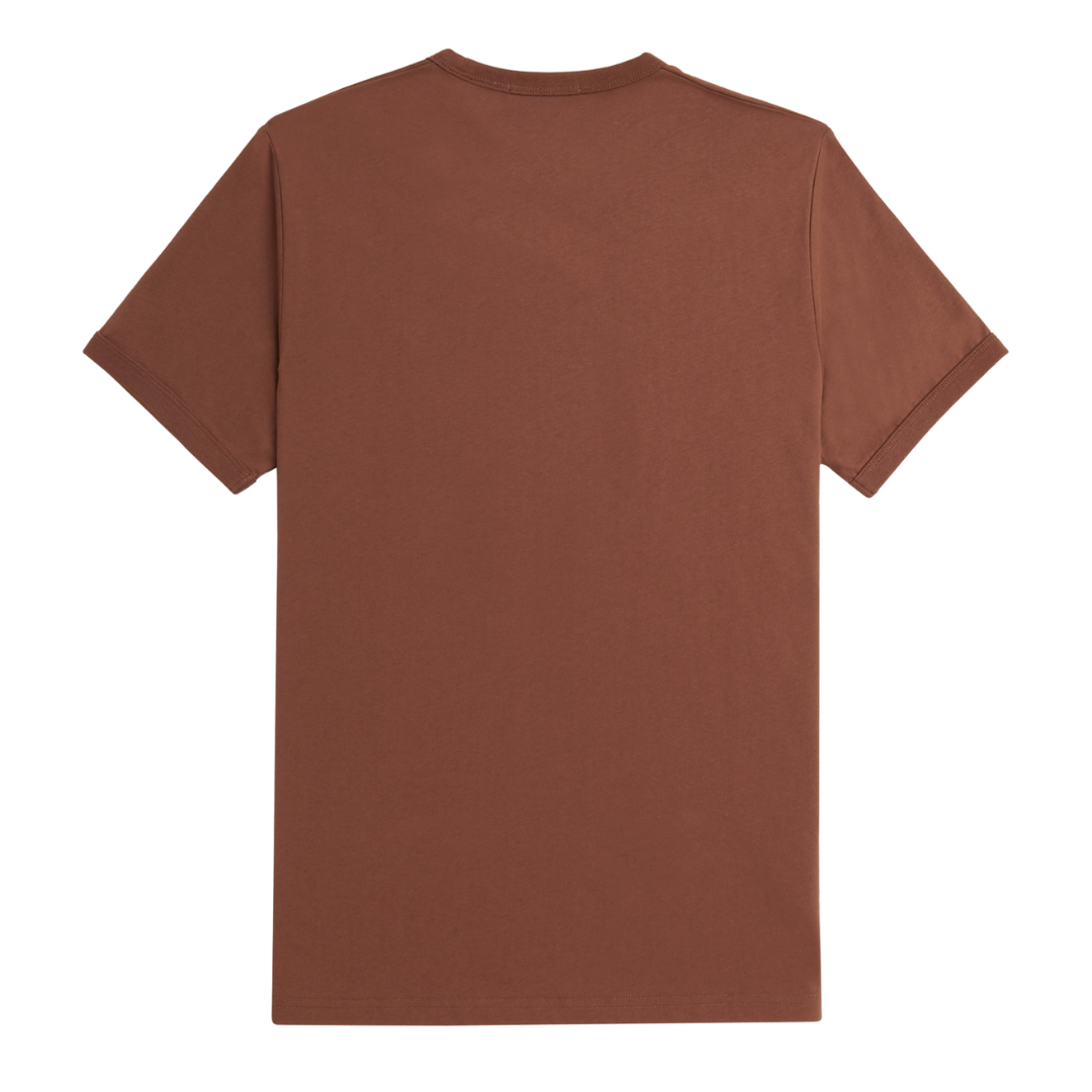 Fred Perry Ringer Tee in Whisky Brown