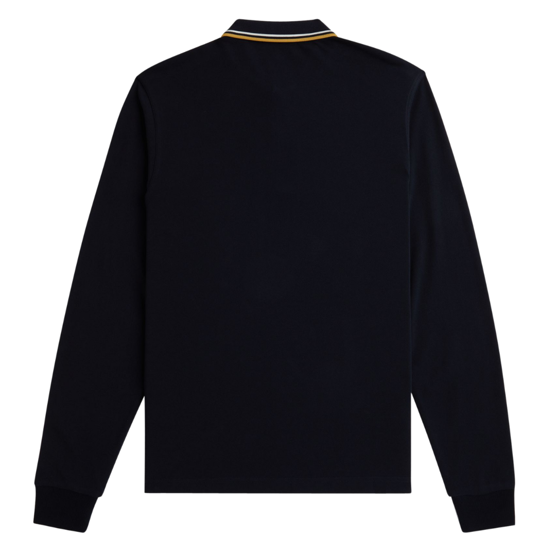 Fred Perry LS Twin Tip Polo in Navy